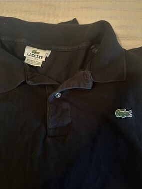 Perfect Lacoste Black Polo 11L (4X) Big Tall  Green Crocodile Logo